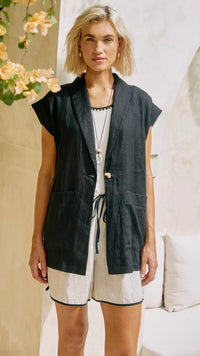 Maris Blazer Vest Black