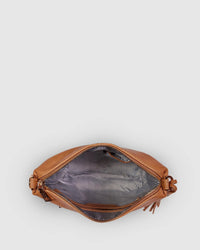 Daisy Stripe Crossbody Bag Camel