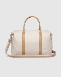 Alexis Stripe Weekender Travel Bag Vanilla