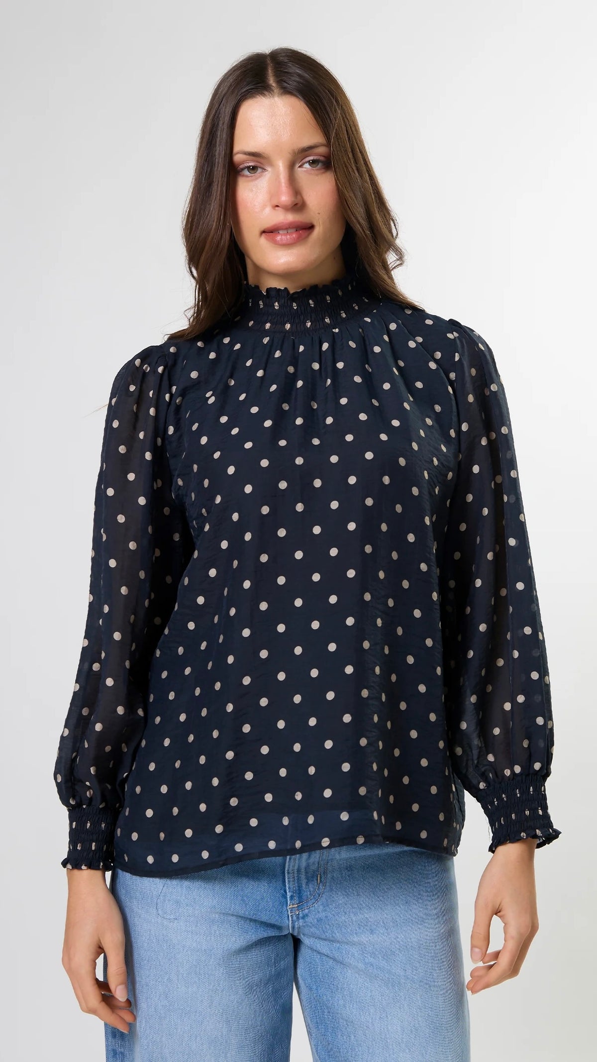 Sylvie Blouse Midnight Dot