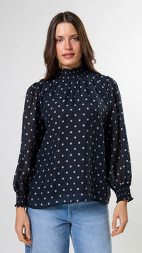 Sylvie Blouse Midnight Dot