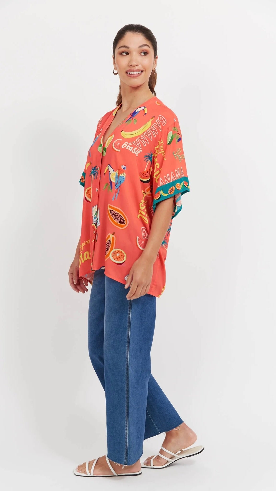 Cabana Button Top Brasil Coral