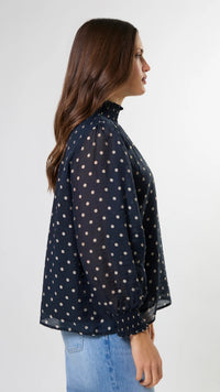 Sylvie Blouse Midnight Dot