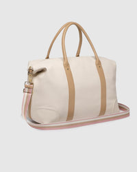 Alexis Stripe Weekender Travel Bag Vanilla