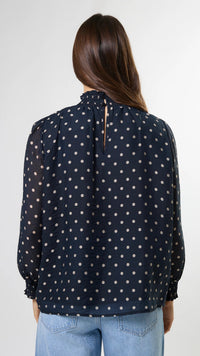 Sylvie Blouse Midnight Dot