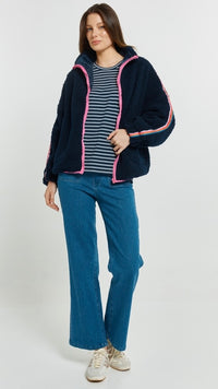 Aubrey Fleece Navy Rainbow