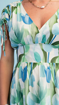 Jules Tulip Print Maxi Dress Blue Mix