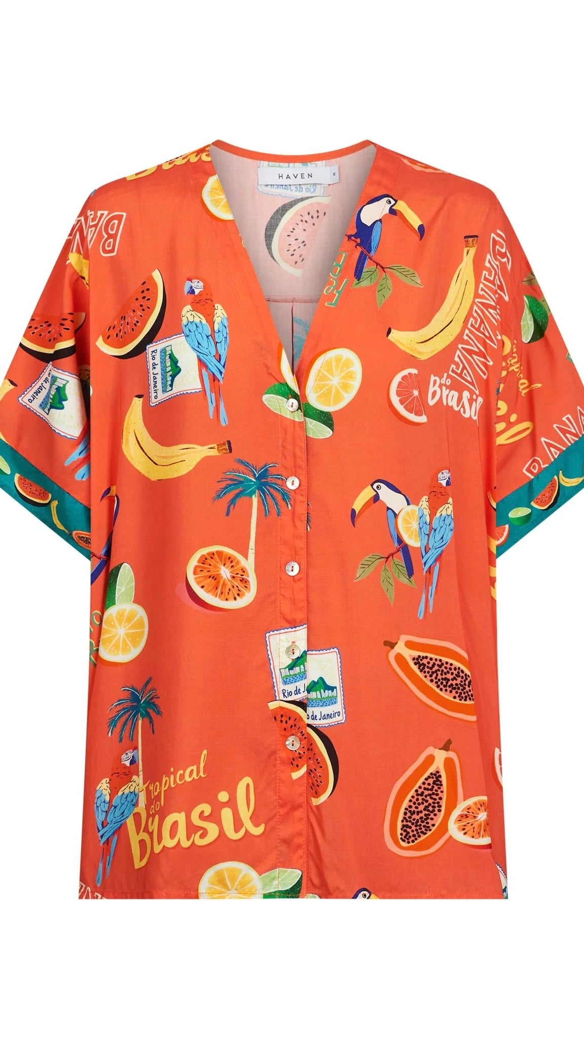 Cabana Button Top Brasil Coral