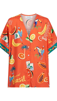 Cabana Button Top Brasil Coral