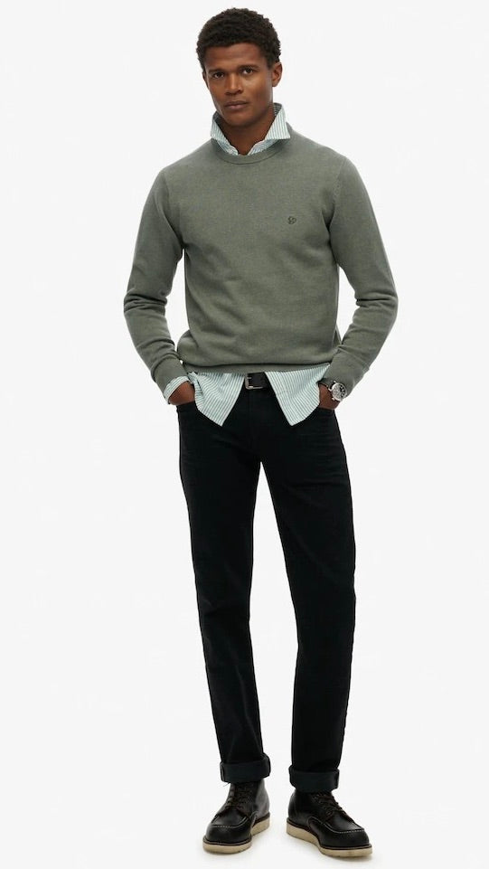 Superdry Essential Cotton Jumper Green