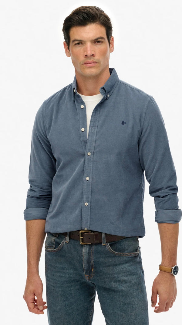 Classic Needle Cord Shirt Weather Blue