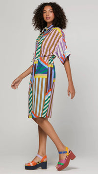 Maui Shirt Dress Liquorice Stripe