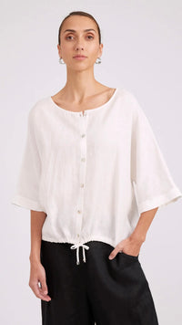 Studio Button Top/Jacket White