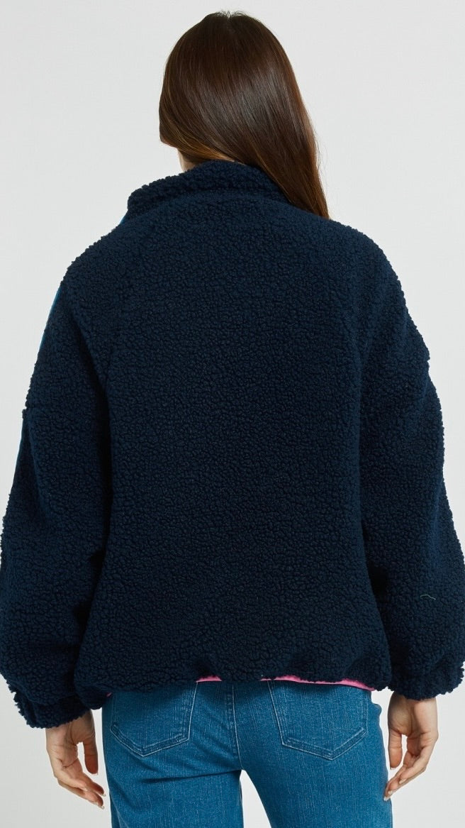 Aubrey Fleece Navy Rainbow