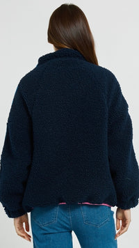 Aubrey Fleece Navy Rainbow