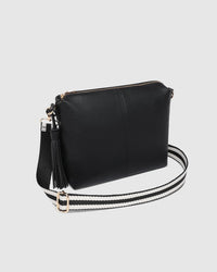 Kasey Stripe Crossbody Bag Black