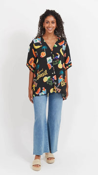 Cabana Button Top Brasil Black