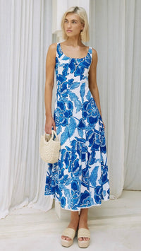 Gaia Tank Maxi Dress Azure