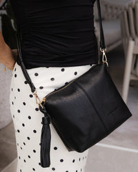 Kasey Stripe Crossbody Bag Black