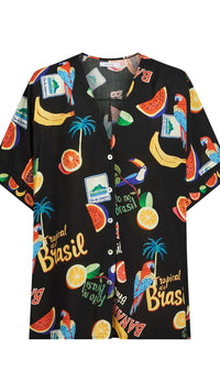 Cabana Button Top Brasil Black