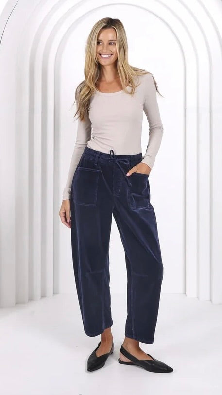 Monaco Leo Barrel Jeans Corduroy Smoke Navy (PRE ORDER)