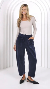 Monaco Leo Barrel Jeans Corduroy Smoke Navy (PRE ORDER)