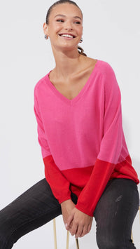 Casablanca Block Knit - Chilli/Pink