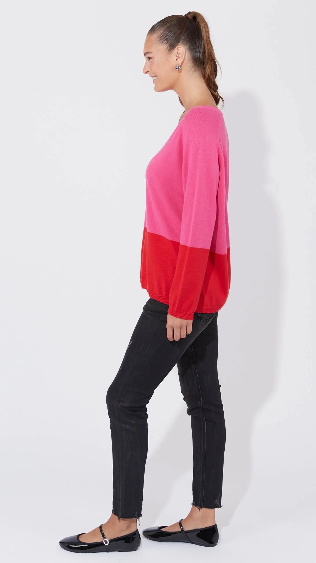 Casablanca Block Knit - Chilli/Pink