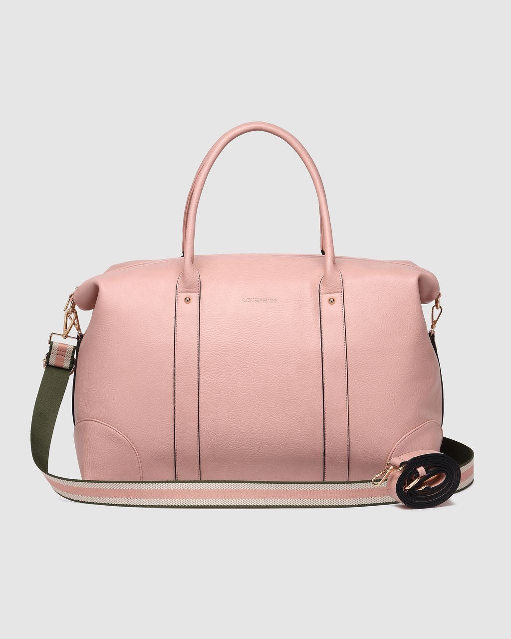 Alexis Stripe Weekender Travel Bag Blush Stripe