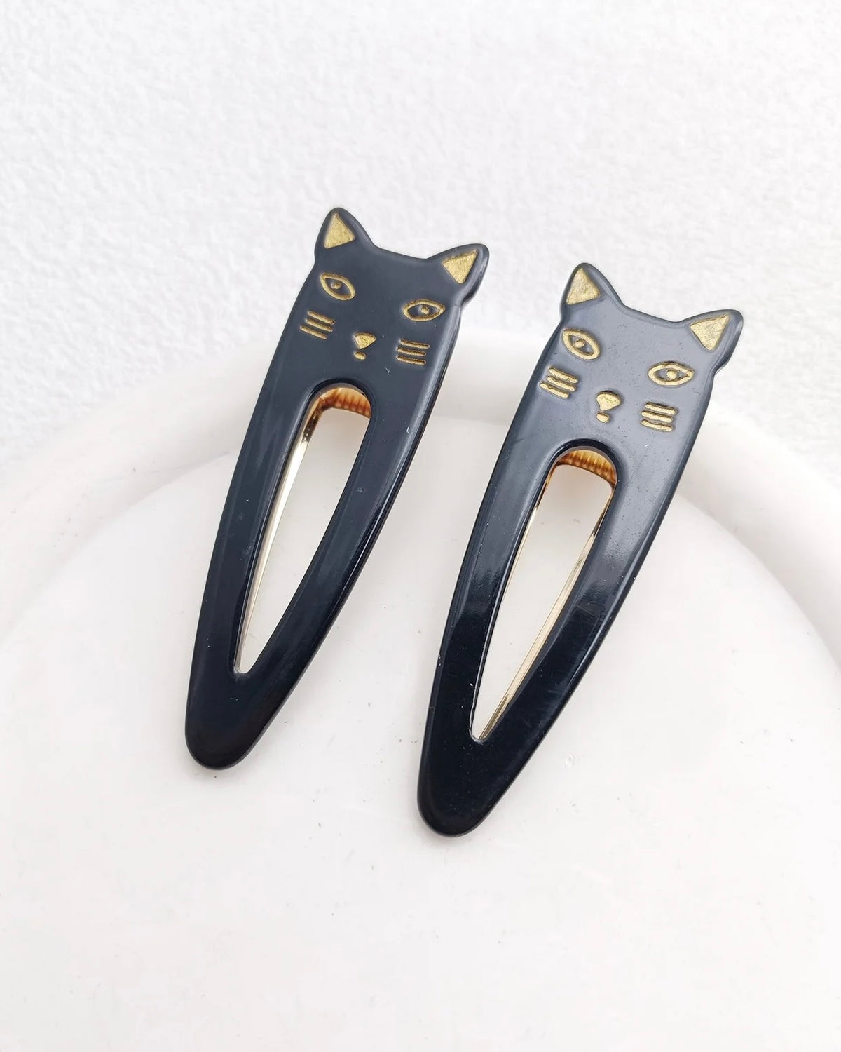 Meow Hair Clips Black