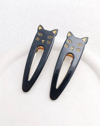 Meow Hair Clips Black