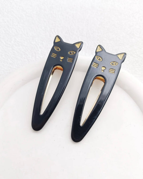 Meow Hair Clips Black