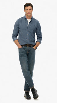 Classic Needle Cord Shirt Weather Blue