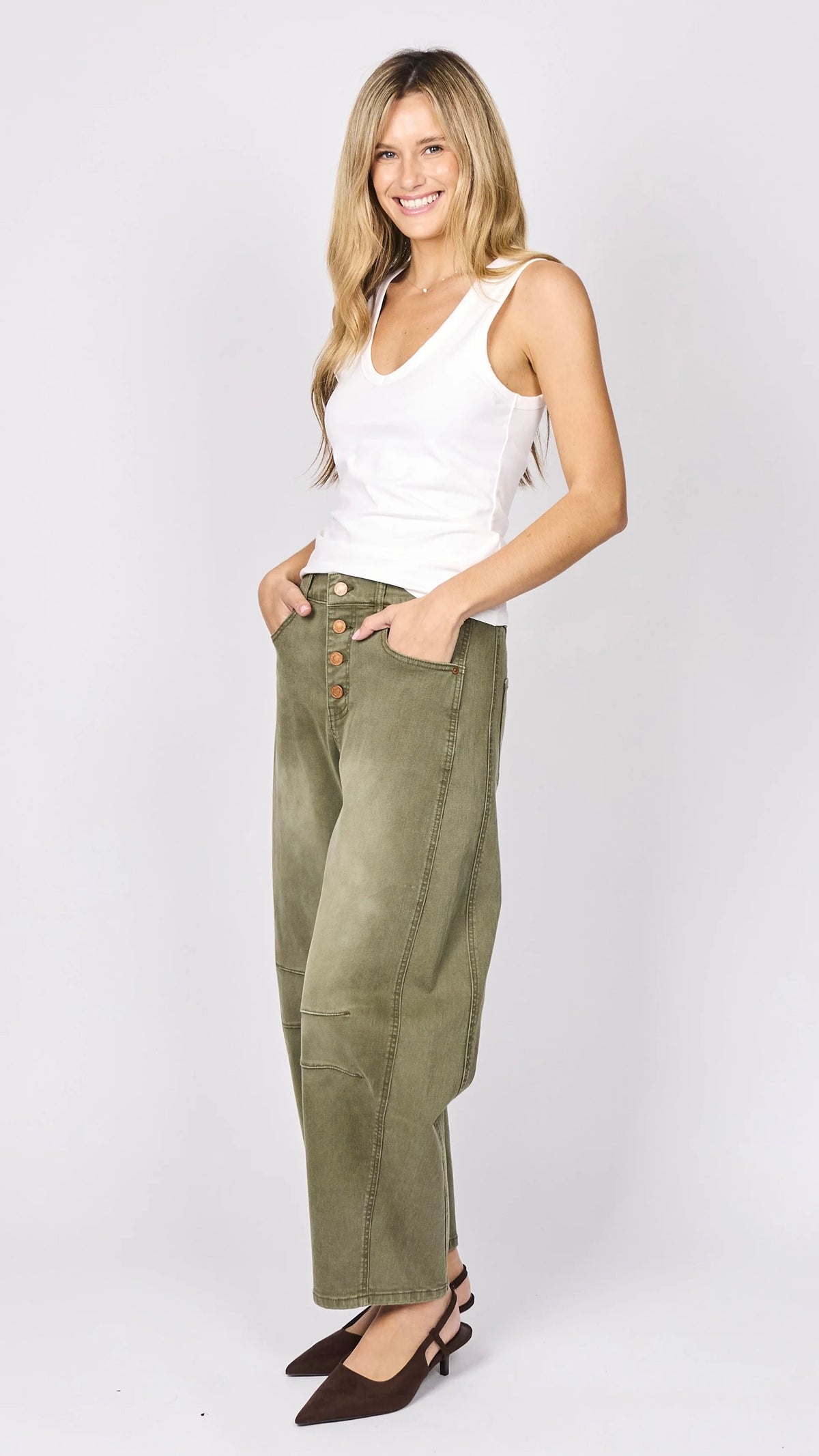 Carson Barrel Jeans Khaki
