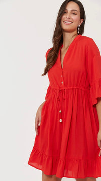 Isola Tie Dress Negroni