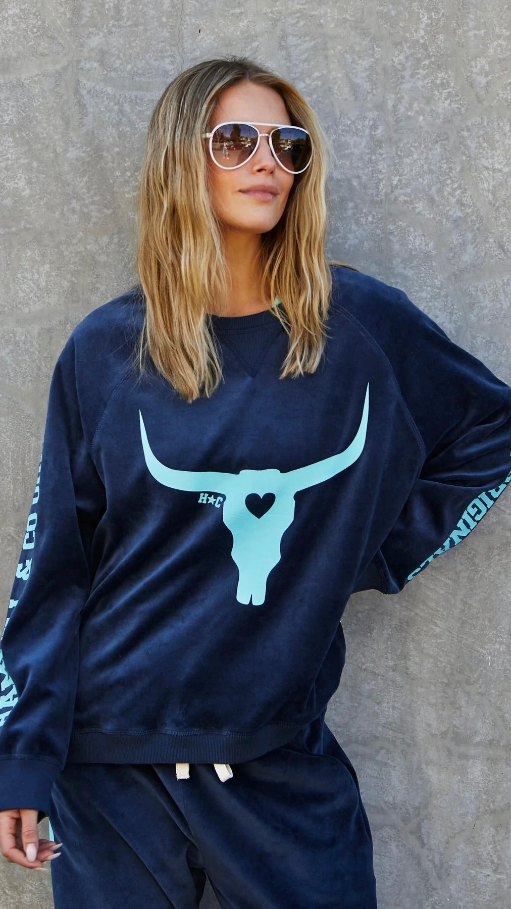 Velour Sweat Navy
