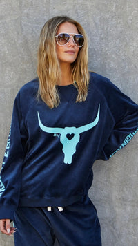 Velour Sweat Navy