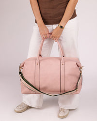 Alexis Stripe Weekender Travel Bag Blush Stripe