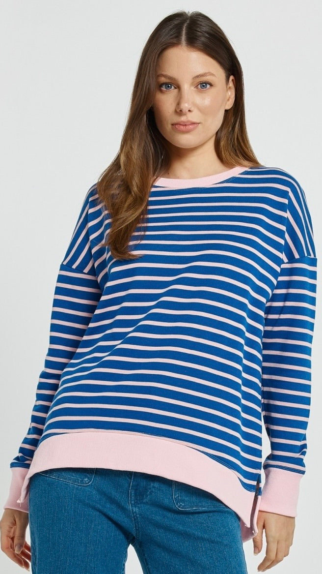 Tide Sweater Blue Pink Stripe