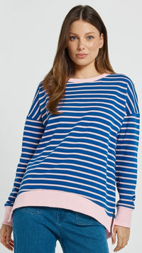 Tide Sweater Blue Pink Stripe