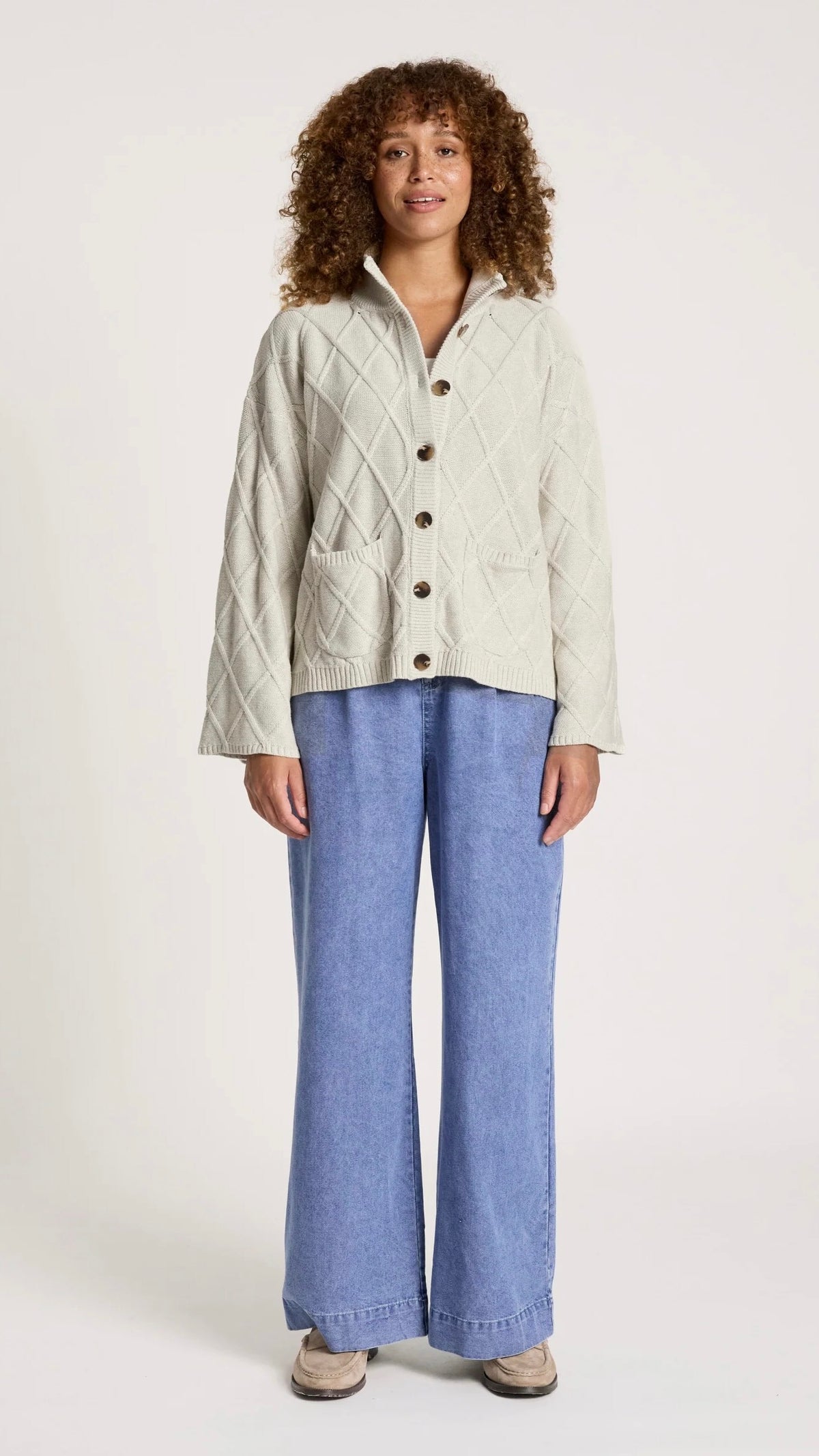 Liora Crop Cardigan Bisque