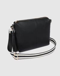 Daisy Stripe Crossbody Bag Black