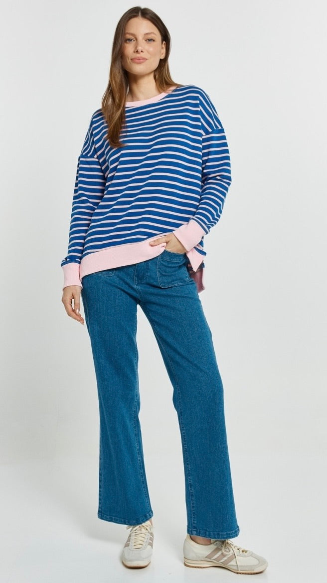 Tide Sweater Blue Pink Stripe