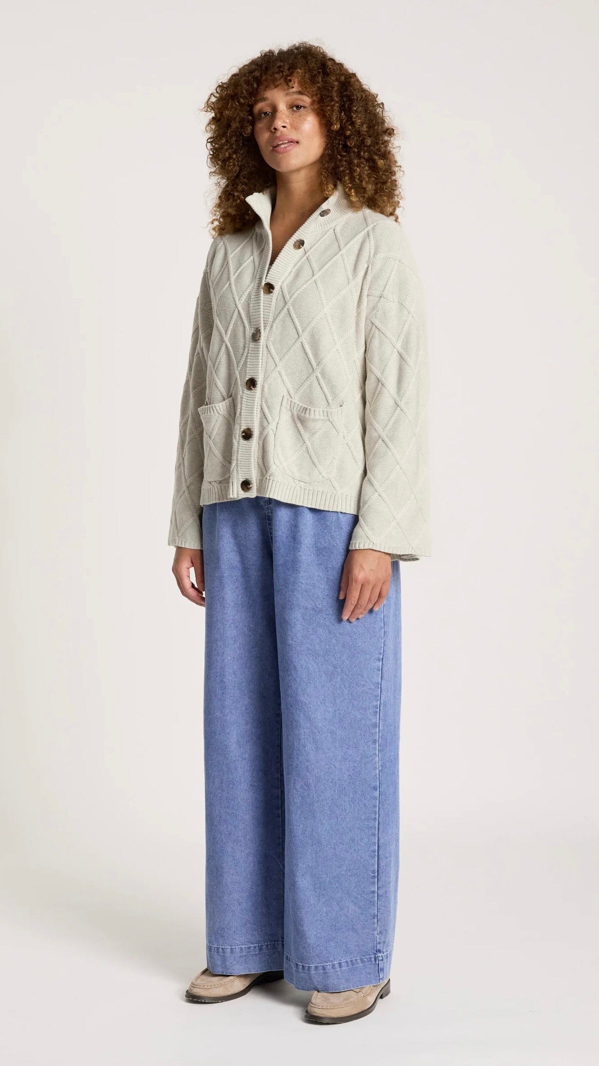 Liora Crop Cardigan Bisque