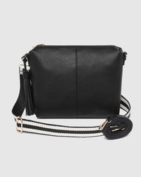 Daisy Stripe Crossbody Bag Black