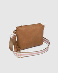 Kasey Stripe Crossbody Bag Camel