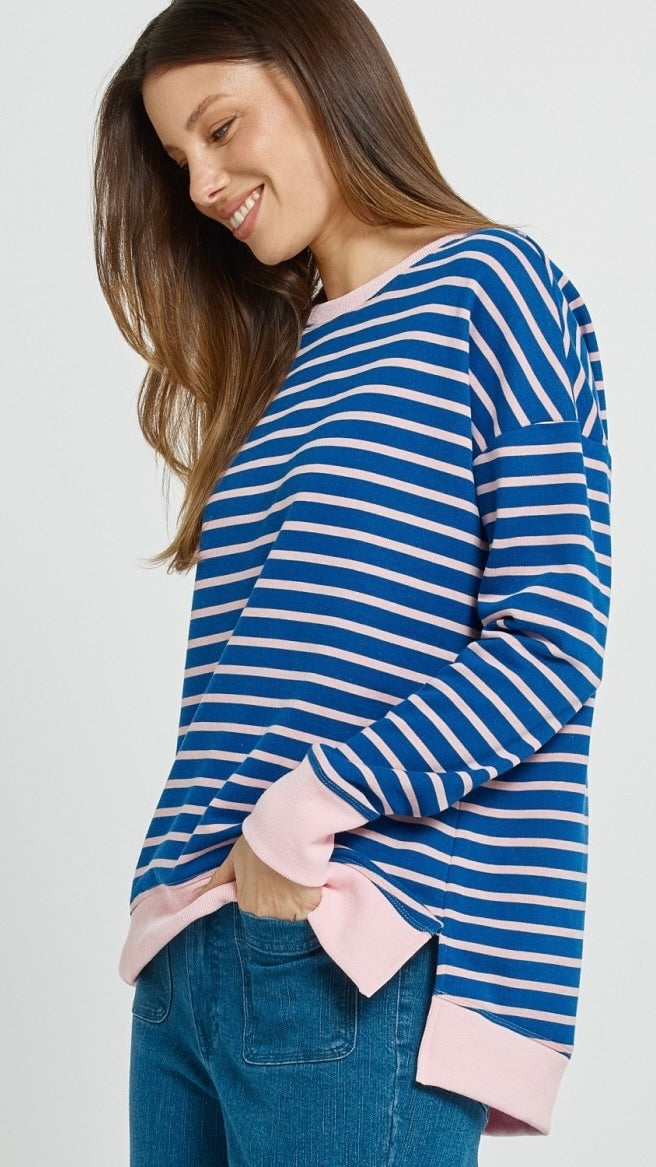 Tide Sweater Blue Pink Stripe