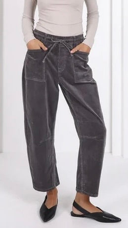 Monaco Leo Barrel Jeans Corduroy Smoke Charcoal (PRE ORDER)