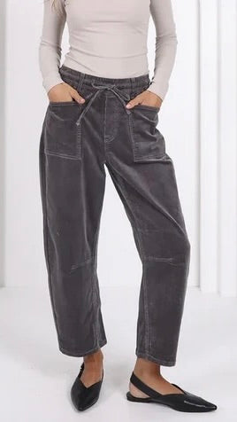 Monaco Leo Barrel Jeans Corduroy Smoke Charcoal (PRE ORDER)