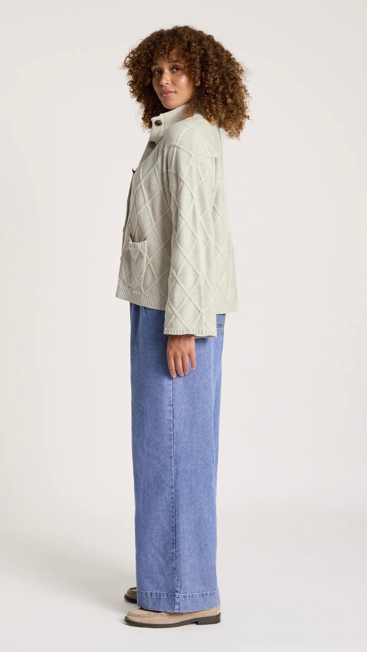 Liora Crop Cardigan Bisque